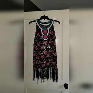 Floral Crochet Trim Dress